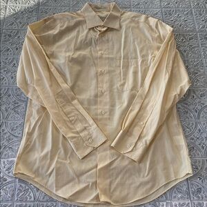 Pronto Uomo Non Iron Modern Fit Yellow Plaid Large Mens Shirt